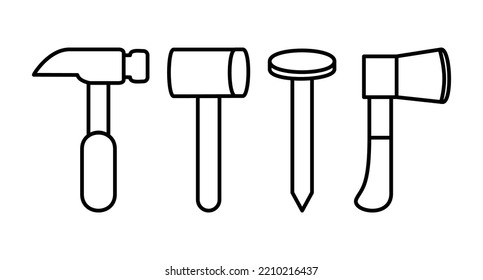 Tool icon set. Tools for repair work. Isolated icon, object on white background.
