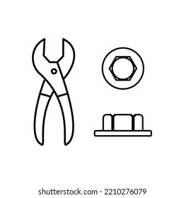 Tool icon set. Tools for repair work. Isolated icon, object on white background.
