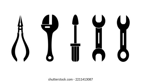 Tool icon set. Tools for repair work. Isolated icon, object on white background.
