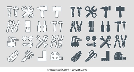 Tool icon set used by do-it-yourselfers