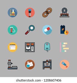 tool icon set. vector set about shaver, battery, air pump and flask icons set.