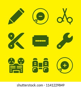 tool icon set. With zoom out, scissors and zoom  vector icons for graphic design and web