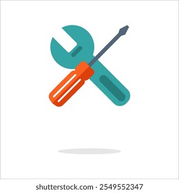 Tool icon set.Hammer turnscrew tools icon.Instrument collection. Vector illustration