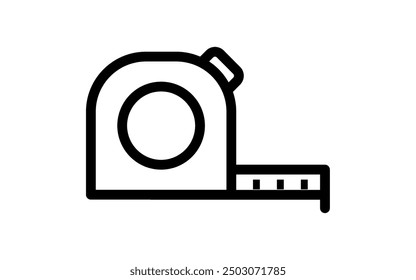 Tool icon with simple line drawing in black and white, Convex, Vector Illustration