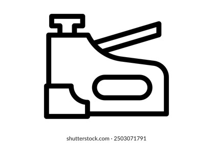 Tool icon with simple line drawing in black and white, Tucker, Vector Illustration