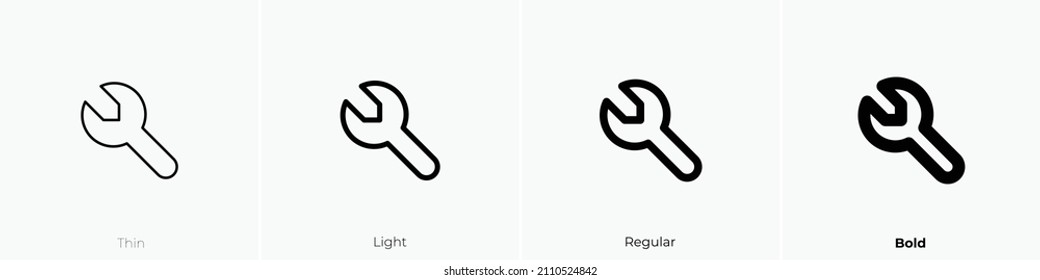 tool icon. Thin, Light Regular And Bold style design isolated on white background