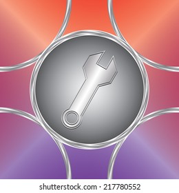 Tool icon. Vector button. Bright background. Original design                      