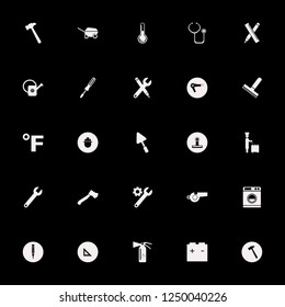 tool icon. tool vector icons set hammer, trowel, pencil and temperature