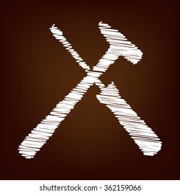 Tool icon. Vector illustration with chalk effect