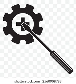 Tool icon vector set. Maintenance tools with wrench, gear, spanner, hammer and screwdriver symbol illustration for fix and repair concept. eps 10.