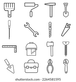 Tool icon vector set. Repair illustration sign collection. Building symbol or logo.
