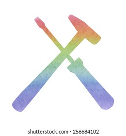 tool icon. Watercolor effect