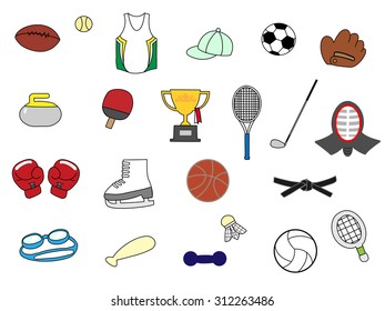 A tool and icon of the wear which are used for sports