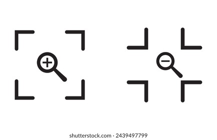 Icono de herramienta Zoom ordenador, ui, foto o imagen. Ilustración vectorial para el diseño web.