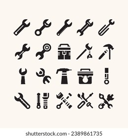 Tool icons Pixel perfect. Setup, data, support, vector. eps 10