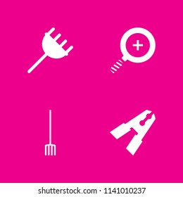 tool icons set. clippers, zoom and rake and other vector icons for graphic design and web
