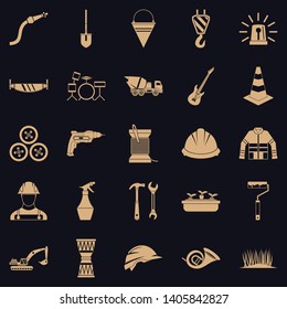 Tool icons set. Simple set of 25 tool vector icons for web for any design