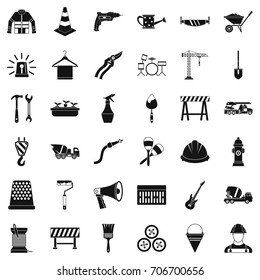 Tool icons set. Simple style of 36 tool vector icons for web isolated on white background