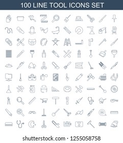 Tool Icons. Trendy 100 Tool Icons. Contain Icons Such As Electric Saw, Expander Sport, Window Squeegee, Medical Kit, Vice Clamp, Chain Saw, Manicure Scissors. Tool Icon For Web And Mobile.