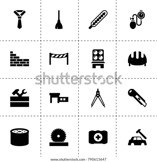Tool icons. vector\
collection filled tool icons. includes symbols such as oil filter,\
work tool, car body repair, car service, broom, tie. use for web,\
mobile and ui design.