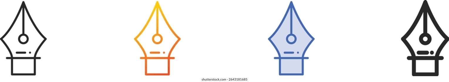 ferramenta icon.Thin Linear, gradiente, traçado azul e design de estilo negrito isolado no fundo branco