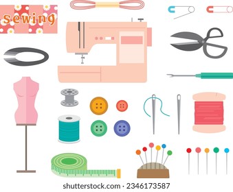 Tool illustration set used for handicraft