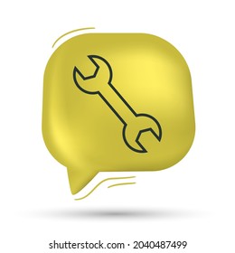 tool, key, repair icon vector in speech bubble - Modern design