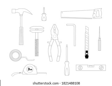 tool kit isolated on white background