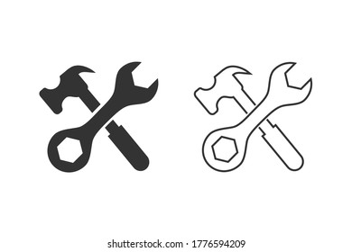 Tool line icon set symbol vector on white background
