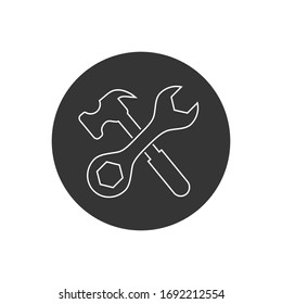 Tool line icon symbol vector on white background
