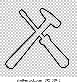 Tool line vector icon on transparent background