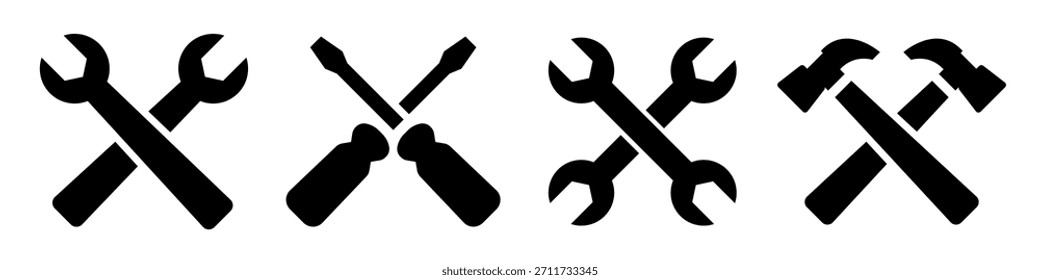 logotipo da ferramenta. conjunto de ícones de instrumentos. ferramentas logotipo