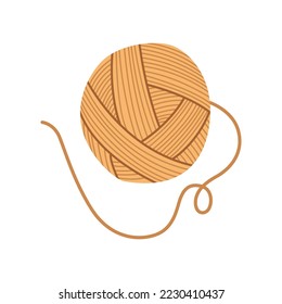 Tool for made knitted clothes. Ball of yarn for knitting. Sign or symbol of handcrafting equipment. Knitting handmade craft hobby