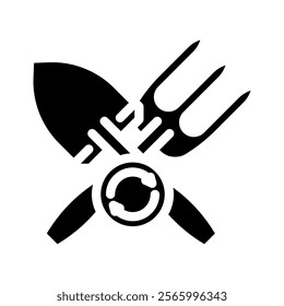 tool maintenance garden glyph icon vector. tool maintenance garden sign. isolated symbol illustration