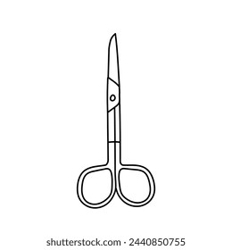 
Tool for manicure - Scissors. Vector illustration in doodle style. Isolated on white background.