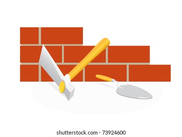 The tool of the mason. A hammer and trowel