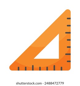 Tool for measurement or calculating length, premium icon of ruler, triangular scale vector