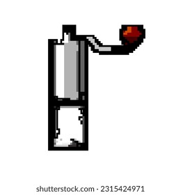 herramienta molino de café molino de juego manual de píxel de arte vector retro. manual de molino de café de herramienta de bits. ilustración vintage antigua