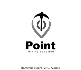 tool mining pin location logo icon symbol design template illustration inspiration