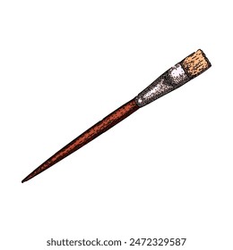 tool paint brush hand drawn. art er, artist color, draw ink tool paint brush vector sketch. isolated color illustration