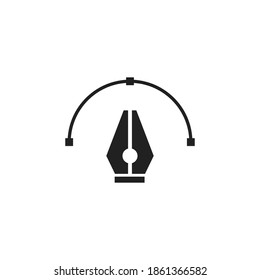Icono negro de la pluma de herramientas. Diseño web vectorial aislado simple