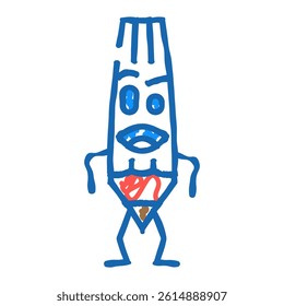 tool pen character doodle icon sketch vector. tool pen character sign. isolated symbol illustration