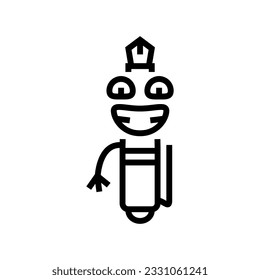 Zeichenzeilensymbol des Werkzeugstifts, Vektorgrafik. Zeichenzeichen des Werkzeugstifts isoliertes Kontursymbol