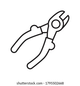 diseño de ilustraciones vectoriales de estilos de línea de pinzas de herramientas