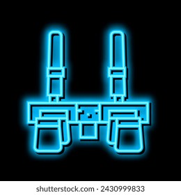 tool pouch belt carpenter neon light sign vector. tool pouch belt carpenter illustration