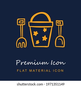 Tool premium material ui ux isolated vector icon in navy blue and orange colors