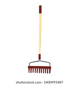 tool rake cartoon. spade yard, broom fork, grass lawn tool rake sign. isolated symbol vector illustration