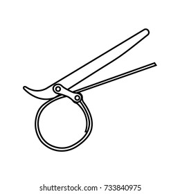 Tool for removing the nut, linear, icon, on a separate background, sticker, decal