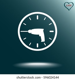 Tool rent sign icon, vector illustration. Flat design style