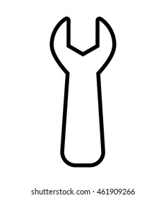 Tool, repair and construction concept represented by wrench icon. Isolated and flat illustration